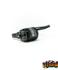 LGRP X Furite.k Micro Komodo Brushless Motor Upgrade for 1/24 scale SCX24 with 9mm bolt spread mounts shown in black.