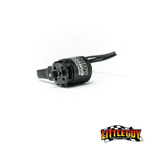LGRP X Furite.k Micro Komodo Brushless Motor Upgrade for 1/24 scale SCX24 with 9mm bolt spread mounts shown in black.