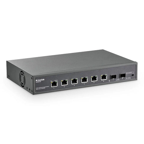 Beefy 8-Port 10Gbps Ethernet Switch With Dual 10G SFP Plus Slots And 6 x 10G RJ45 Ports Unmanaged Plug and Play Desktop or Rack Mount