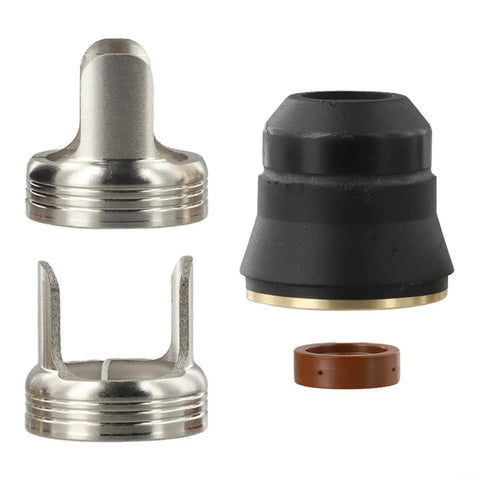 Four Pc Plasma Torch Consumables For Pt60 And Pt45 Cutters Designed For Harbor Freight 60 Amp Models with shield cup and swirl ring