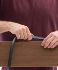 Installing RainEscape Deck Wall Flashing One Quarter Inch By One Inch By Twenty Five Feet for ledger board protection