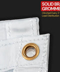 Solid brass grommet on 8x10 Clear Vinyl Tarp 24 Mil Thick Tough As Nails Weatherproof Tarpaulin With Grommets Every 2 Feet UV And Fire Retardant