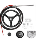 14 Ft Boat Steering Control Cable With 12.5 Inch Wheel Rotary Outboard System Kit Beefed Up Marine Steering Replacement