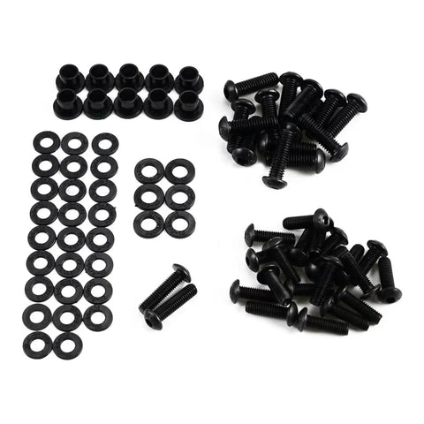 Rugged Motorcycle Bolt Kit For CBR600RR Fairings 2009 2010 2011 2012 Screws Nuts Washers Assortment High Temp Resistant Durable Fasteners For Easy DIY Install And Maintenance, black bolts and washers set