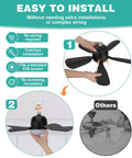 Socket Fan Light 20 Inch Ceiling Fan With Lights, 5 Speed, E26 E27 Base, installation instructions illustration