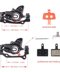 Dual Piston Hydraulic Mountain Bike Brakes Set Left Front 1000mm And Right Rear 1700mm With Aluminum Alloy MTB Calipers IS PM Adapter