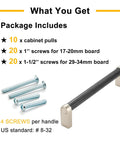 Black And Nickel Knurled Cabinet Pulls Three And Three Quarter Inch Hole Centers Solid Metal Handles Pack Of Ten with screws