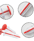 Two Pack Mini Seed Dispenser Handheld Spreader For Precise Grass Spinach Carrot And Lettuce Planting, Compact Garden Tool Red