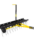 Tow Behind Lawn Dethatcher With 24 Spring Steel Tines And Heavy Duty Carbon Steel Frame, 48 Inch Wide, Pull Behind Yard Rake For Large Lawns