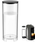 60 Oz Water Tank Reservoir For Nespresso Vertuo Plus Deluxe XN900840 XN900T40 Pod Coffee Machines Replacement, shown next to machine