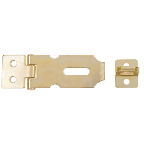 Badass Secure Polished Brass Steel Hasp Set With Slick Padlock Latch For Antique And Modern Furniture Cabinet Doors Trunk Chest Box Hardware Kits Including All Mounting Screws Damn Fine Craftsmanship hinge and latch components
