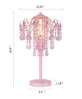 Pink Dope Modern Table Lamp With Chrome Metal And Clear Crystal Shade For Bedroom, Living Room Or Office, Nightstand End Table Light