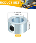 Two Pack Bore One Half Inch Shaft Collar Seven Eighths Inch Outer Diameter One Half Inch Thick Carbon Steel Zinc Plated