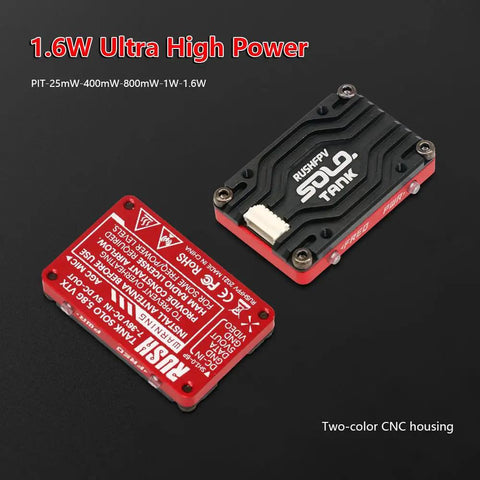 Solo Tank 5.8G VTX Video Transmitter CNC Shell 1.6W High Power with heat dissipation structure and built-in microphone for RC FPV