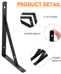 40 Pack Heavy Duty Shelf Brackets Built Tough Bulk Metal Floating Shelving Support Wall Mounted 90 Degree L Brackets For Garage With Hardware Black 8 Inch showing smooth edges and invisible solder joints