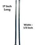 Equestrian Leather Spur Straps Set of 2, 1/2 Inch Wide by 17 Inches Long, Black Leather With Stainless Steel Buckles, front view