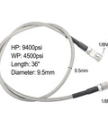 High Pressure Air Hpa Stainless Steel Hose 4500 Psi Rated For Heavy Duty Fill Station Use, 36 inch, 1/8 NPT fittings