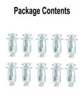 Package contents of Hollow Wall Anchor Kit For Drywall And Plasterboard Galvanized Carbon Steel Toggle Bolts With Screws M5 And M6 Rust Resistant Nut Sleeve Fasteners DIY Friendly Easy Install And Heavy Duty Mounting Hardware, 10 pieces