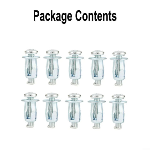 Package contents of Hollow Wall Anchor Kit For Drywall And Plasterboard Galvanized Carbon Steel Toggle Bolts With Screws M5 And M6 Rust Resistant Nut Sleeve Fasteners DIY Friendly Easy Install And Heavy Duty Mounting Hardware, 10 pieces