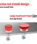 Heavy Duty 16mm Latching Emergency Stop Push Button Switch With 32mm Head In Stainless Steel 304, Wired Socket, 1NO 1NC, side view