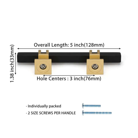5 Pack 3 Inch Black And Gold Cabinet Pulls With Zinc Alloy Base And Stainless Steel Build Matte Frosted Finish Dope Retro Vibe Hardware