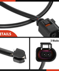 Brake pad wear sensor kit for VW Touareg (2011–2016), 2-piece set with black wiring and connector