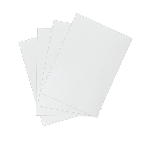 Ceramic fiber gasket sheets, four white 7 x 10 in, 1/8 in thick, front view