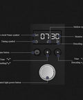 Control panel of Fully Automatic Bean To Cup Coffee Maker With Integrated Milk Steam Wand showing timer and settings.