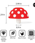 Cool Mushroom Shaped Silicone Funnel Foldable Kitchen Tool, wide mouth, BPA free, 2.99x2.24x0.9 in, dishwasher safe.