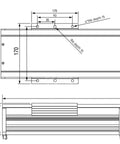 Line drawing dimensions of Top Shelf Ball Screw Linear Guide For Z X Y Axis Motion Sliding Stage with precise measurements.