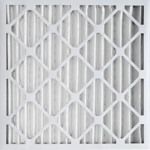 Close-up of 20x20x2 Pleated Air Filter 3 Pack With MERV 12 High Efficiency For Allergies And Asthma Relief Actual Size 19.5 x 19.5 x 1.75