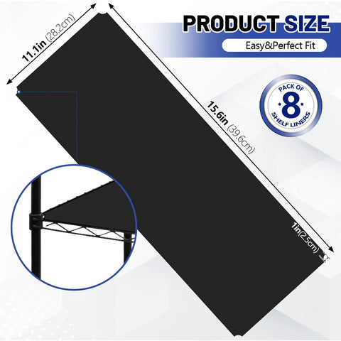 Premium Pre Cut Wire Shelf Liners Heavy Duty Non Slip Plastic Matting For Kitchen Pantry Locker Storage 8 Pack 11.8 X 16.6 Inches No Sweat Setup And Rock Solid Grip Straight Up Kitchen Essential