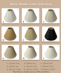 Basic shade color selection grid, featuring various lampshades, including Coolie Empire Hardback Lamp Shade Beige 7x20x12 Inch Silk Type Shantung Exterior With Premium Off White Lining Dope Look For Table Lamps Classic Home Decor Accessory For Living Room.