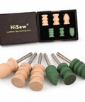 Top Shelf Leather Burnishing Bits For Rotary Tools Heavy Duty Edge Finishing Kit in a sleek box displaying six bits.