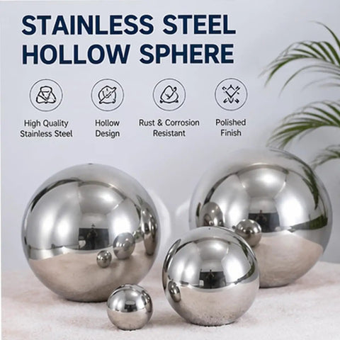Dope Polished Hollow Stainless Steel Ball 201 Grade, Metal Sphere with polished surface, diverse sizes for decor and design