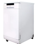 Whip Dishes Clean With This Slick 18 Inch Wide Portable Dishwasher featuring a stainless steel tub in white finish.