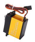Heavy Duty Digital Servo Motor For All Terrain Trucks And Buggies 30Kg in robust gold and black housing with cable.