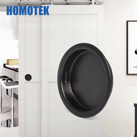 8 Pack Black Closet Door Finger Pulls 1-3/4 Inch Diameter Opening Fits 3/8 Inch Depth Easy Snap In Installation on white sliding door