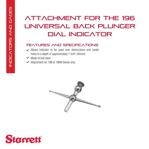 Universal Dial Test Indicator Attachment With Back Plunger For 196 And 196M Series Made Of Tool Steel 196F