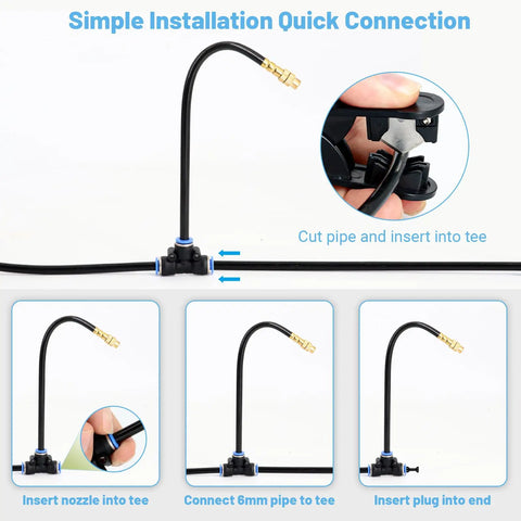 100Ft 360 Degree Adjustable Garden Irrigation System With 18 Nozzles And 1/4 Inch Tubing Watering Mist Sprinkler installation guide