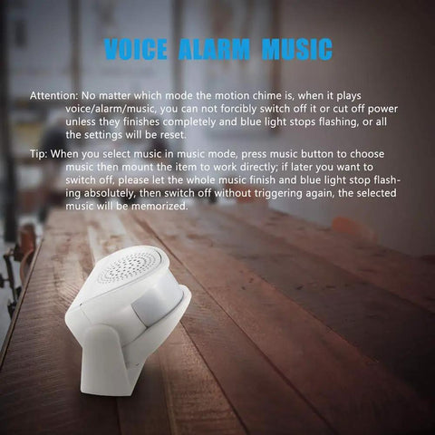 Wireless Indoor Motion Sensor Door Bell For Shops And Offices Visitor Alert Chime With 90dB Alarm And Flashing Red Light on desk