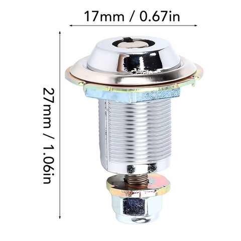 Tubular Cam Lock Zinc Alloy Round Door Keyed Replacement for File Cabinets and Small Enclosures, dimensions 1.06 x 0.67 in