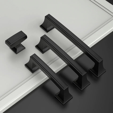 10 Pack 5 Inch Matte Black Kitchen Cabinet Handles And Cabinet Pulls displayed on a surface