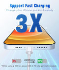 USB-C to Lightning charging cables, 3 ft, 2-pack, Apple MFi certified, USB-C PD fast charging for iPhone