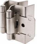 Half Inch Overlay Full Wrap Cabinet Hinges For Kitchen Self Closing Satin Brushed Nickel Finish, compact view