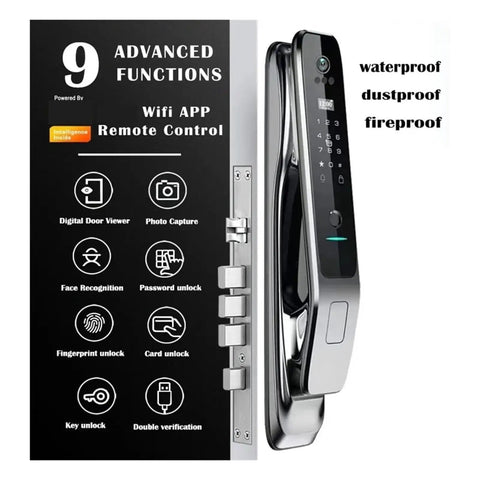 Automatic Smart Lock With App Control And Rapid 3D Fingerprint Scan For Pro Level Home Security Keyless Entry Gate with touchscreen and features.