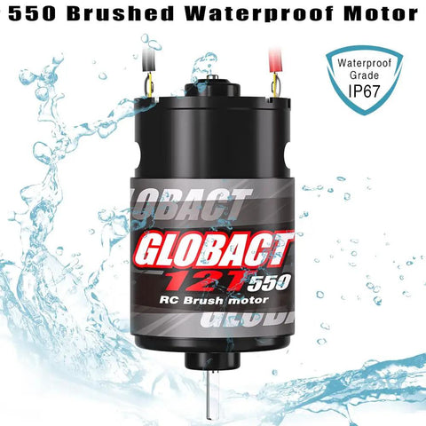 550 12T Brushed RC Motor For 1x10 Scale Traxxas Slash Rustler Stampede And Arrma Granite Senton Typhon with waterproof design