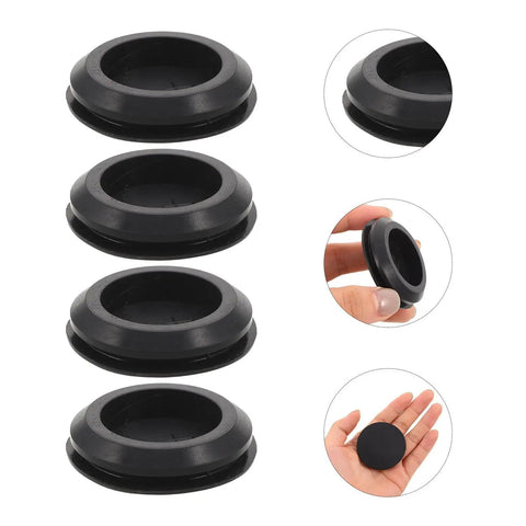 Silicone Hole Plugs 10 Pack Black Round Waterproof Panel Plugs For Appliances And Furniture Hole Covers Fits Universal Panel Interfaces Leakproof Flush Seal Easy Install displayed in hand