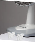 4 Pack Plastic Oscillating Fan Motor Brackets For Electric Fans, white plastic support mounts shown beside fan base