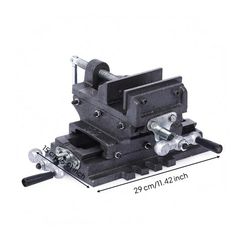 Upgrade Your Workshop Game With This Heavy Duty 6 Inch Bench Vise featuring a smooth cross slide mechanism and precision hand cranks.